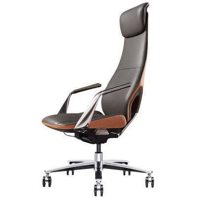 Cadeira de escritório com design ergonômico e material de couro sintético