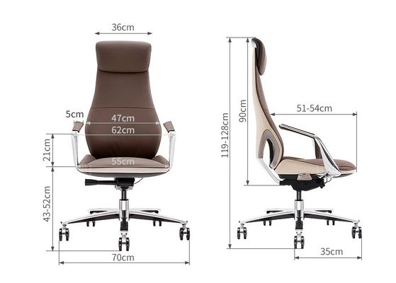 Cadeira de escritório com design ergonômico e material de couro sintético