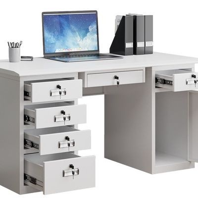 Mobiliário comercial Escritório de aço Escritório de computador Single com gaveta de fechamento Durável