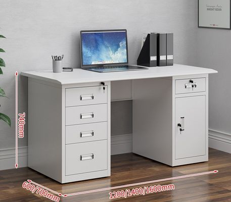 Mobiliário comercial Escritório de aço Escritório de computador Single com gaveta de fechamento Durável