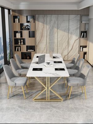 Mobiliário de escritório de luxo escandinavo leve 2 metros Mesa de conferência e secretária de mármore