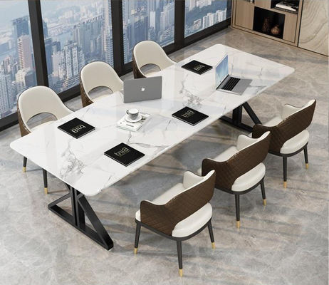 Mobiliário de escritório de luxo escandinavo leve 2 metros Mesa de conferência e secretária de mármore