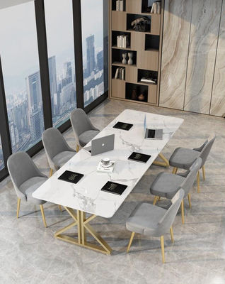 Mobiliário de escritório de luxo escandinavo leve 2 metros Mesa de conferência e secretária de mármore