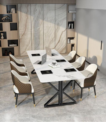 Mobiliário de escritório de luxo escandinavo leve 2 metros Mesa de conferência e secretária de mármore