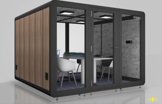 Sala de luz móvel de luxo e à prova de som para gravações de reuniões e espaço de estar privado