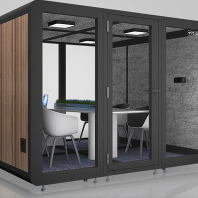 Sala de luz móvel de luxo e à prova de som para gravações de reuniões e espaço de estar privado