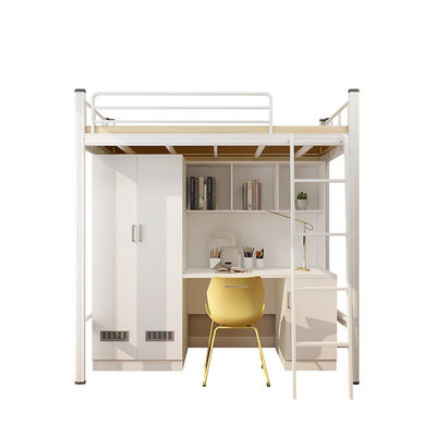 Embalagem de correio Y Modern School Dormitório quarto mobiliário conjunto Loft Metal Bunk Cama Com Mesa