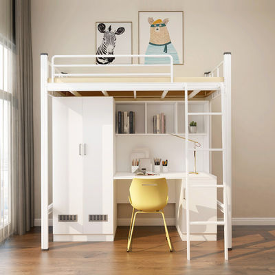 Embalagem de correio Y Modern School Dormitório quarto mobiliário conjunto Loft Metal Bunk Cama Com Mesa