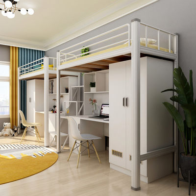 Embalagem de correio Y Modern School Dormitório quarto mobiliário conjunto Loft Metal Bunk Cama Com Mesa