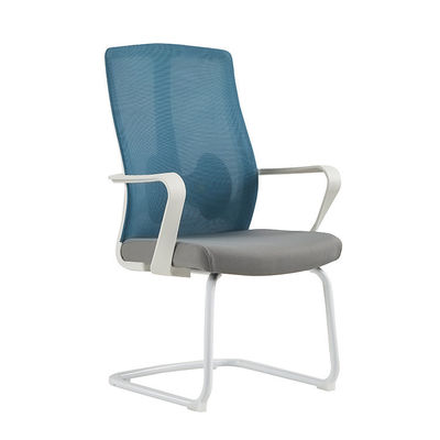 Cadeira de escritório de trabalho executivo com apoio de braço fixo e design ergonômico de aço inoxidável e malha