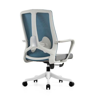 Cadeira de escritório de trabalho executivo com apoio de braço fixo e design ergonômico de aço inoxidável e malha