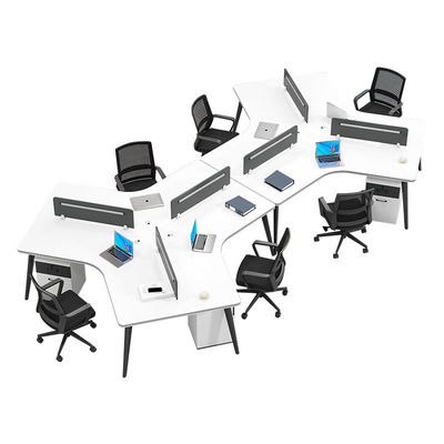 Área de trabalho aberta moderna Estações de trabalho de escritório com mesa personalizável e 2 / 4 / 6 assentos