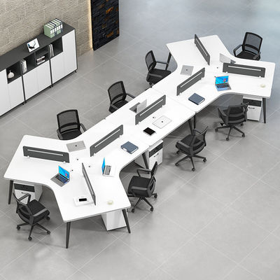 Área de trabalho aberta moderna Estações de trabalho de escritório com mesa personalizável e 2 / 4 / 6 assentos