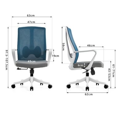 Big Boss Modern Fabric Office Chair com suporte lombar ajustável e base de metal