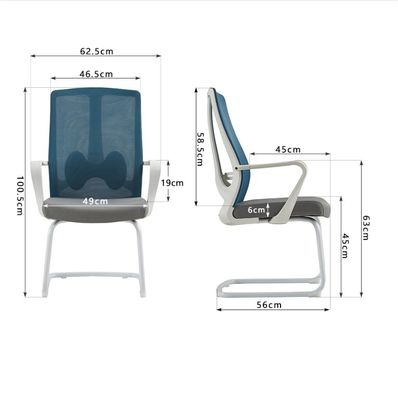 Big Boss Modern Fabric Office Chair com suporte lombar ajustável e base de metal