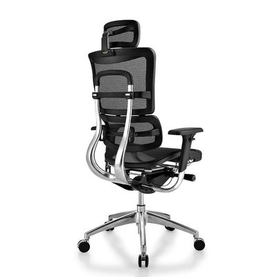 Cadeira ergonômica giratória de base de alumínio ajustável para mobiliário de escritório executivo