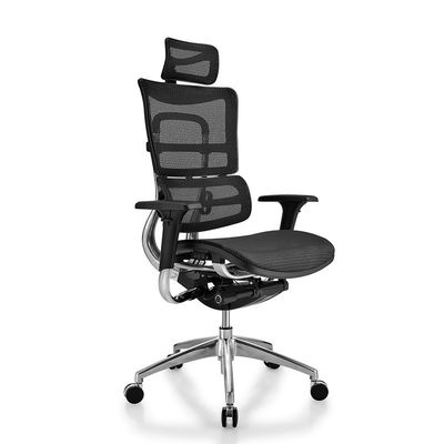 Cadeira ergonômica giratória de base de alumínio ajustável para mobiliário de escritório executivo
