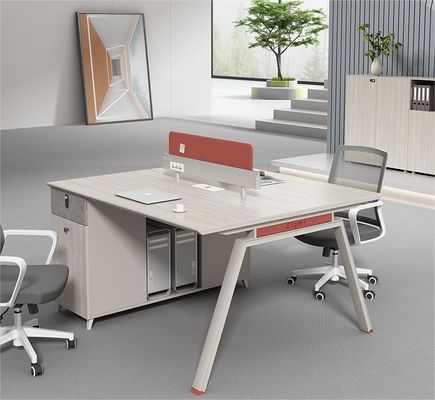 Mobiliário de escritório de sala de estar 4 pessoas Mesa de pessoal com estação de trabalho modular e gaveta
