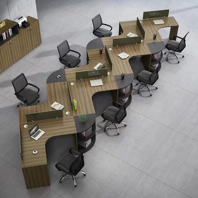 Estação de Trabalho Moderna de Pessoal, Conjunto de Mesa em Forma de L com Estrutura e Painel de Alumínio/Tela/Aço