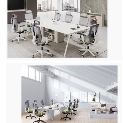 Moderna cadeira de escritório giratória executiva azul e preta para estação de trabalho ergonômica