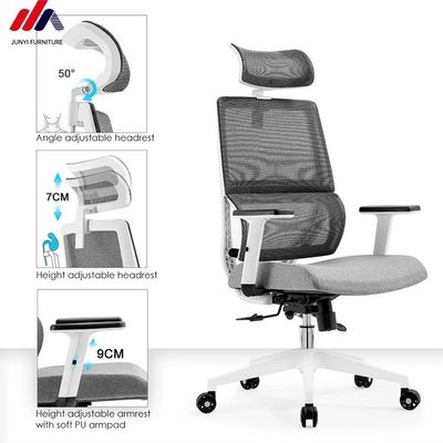 Cadeira de escritório executiva de estrutura de metal Cadeira de computador ergonômica de malha confortável para longas horas