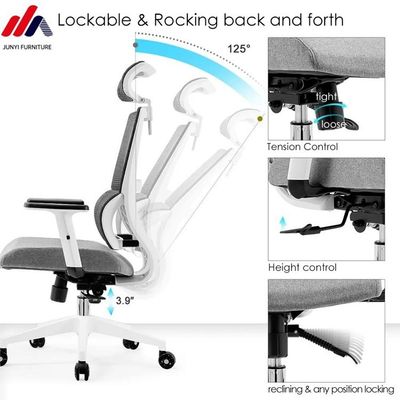 Cadeira de escritório executiva de estrutura de metal Cadeira de computador ergonômica de malha confortável para longas horas
